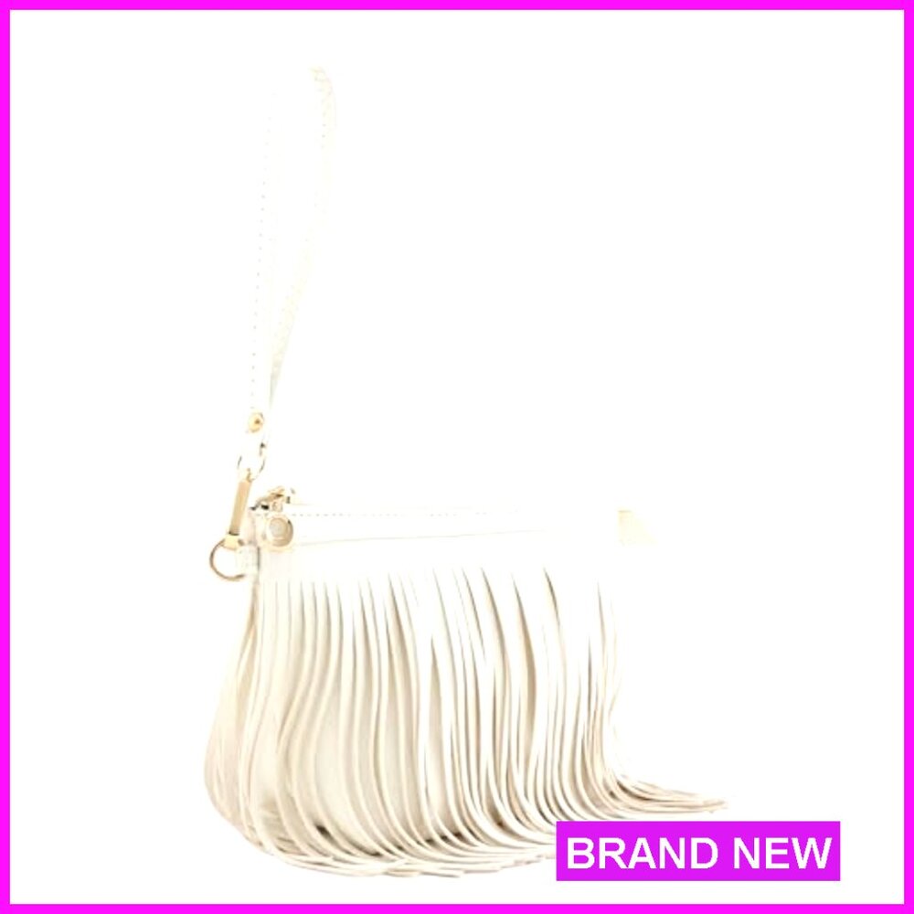 Fringe Crossbody Bag Adjustable Strap Chic Minimal Everyday Use Wrist Strap - Picture 4 of 7